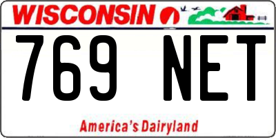 WI license plate 769NET