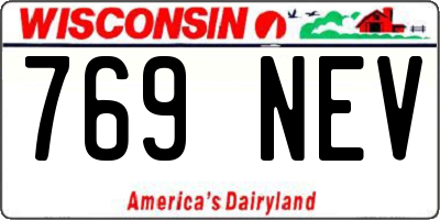 WI license plate 769NEV