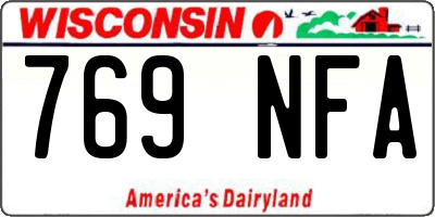 WI license plate 769NFA