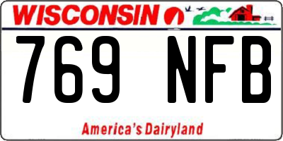WI license plate 769NFB