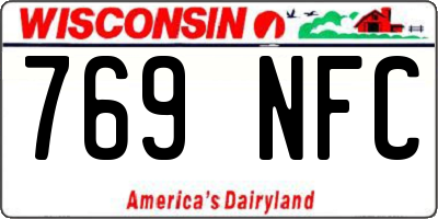WI license plate 769NFC