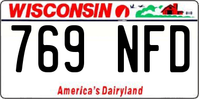 WI license plate 769NFD