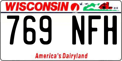 WI license plate 769NFH