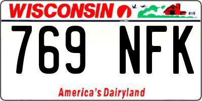 WI license plate 769NFK
