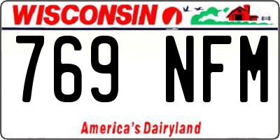 WI license plate 769NFM