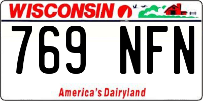 WI license plate 769NFN