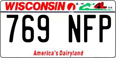 WI license plate 769NFP