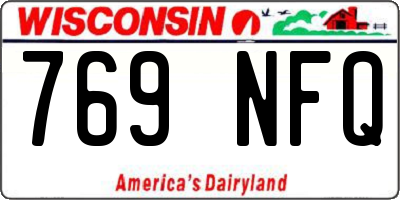 WI license plate 769NFQ