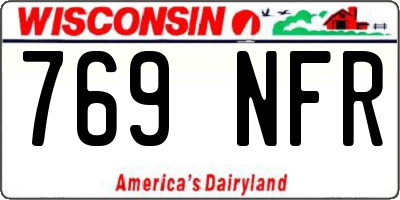 WI license plate 769NFR