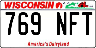 WI license plate 769NFT