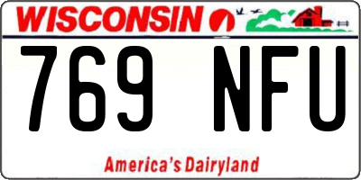 WI license plate 769NFU