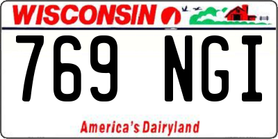 WI license plate 769NGI