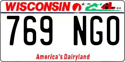 WI license plate 769NGO