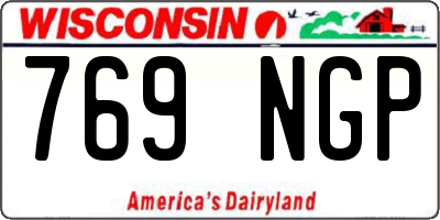 WI license plate 769NGP