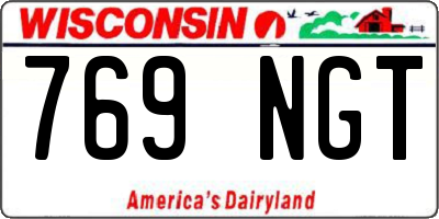 WI license plate 769NGT