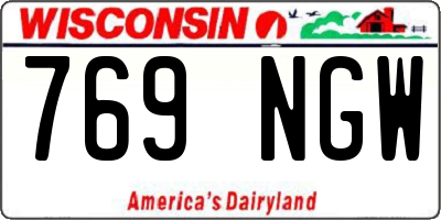 WI license plate 769NGW