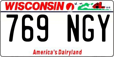 WI license plate 769NGY