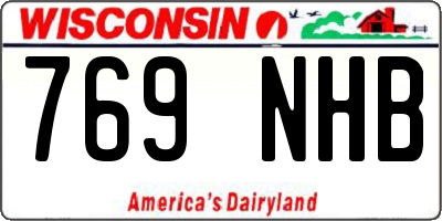 WI license plate 769NHB