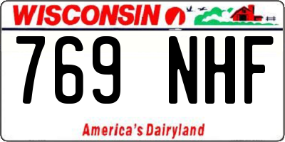 WI license plate 769NHF