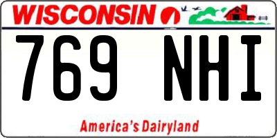 WI license plate 769NHI