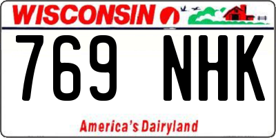 WI license plate 769NHK