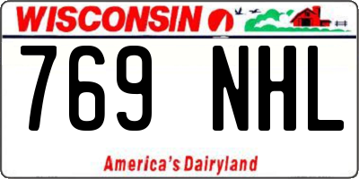 WI license plate 769NHL