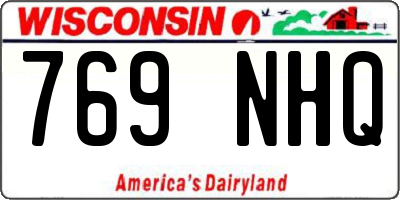 WI license plate 769NHQ
