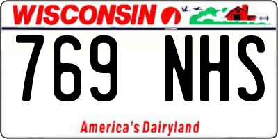WI license plate 769NHS