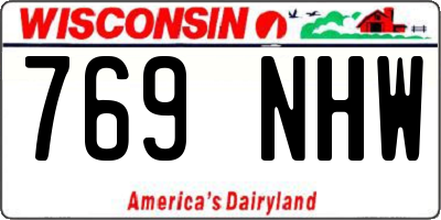 WI license plate 769NHW