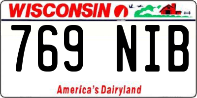 WI license plate 769NIB