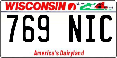 WI license plate 769NIC