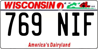WI license plate 769NIF