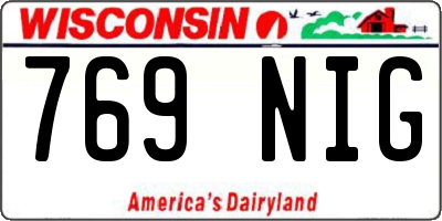 WI license plate 769NIG