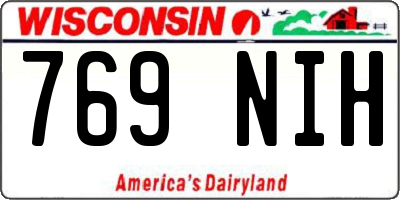 WI license plate 769NIH