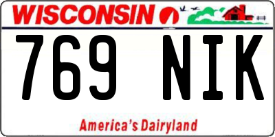 WI license plate 769NIK