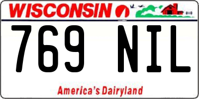 WI license plate 769NIL