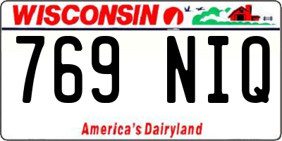 WI license plate 769NIQ