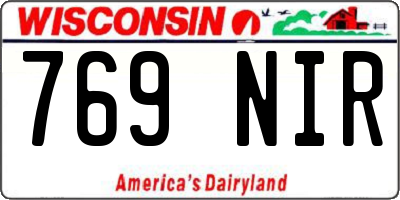 WI license plate 769NIR