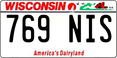 WI license plate 769NIS