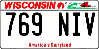 WI license plate 769NIV
