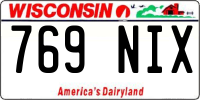 WI license plate 769NIX