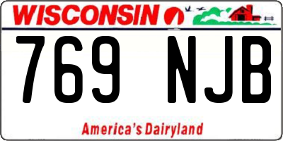 WI license plate 769NJB