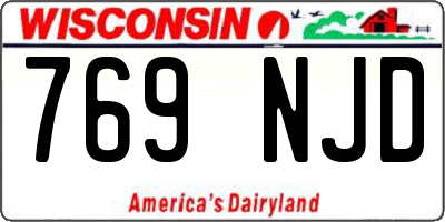 WI license plate 769NJD