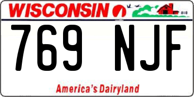WI license plate 769NJF