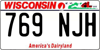 WI license plate 769NJH