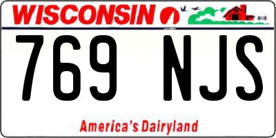 WI license plate 769NJS