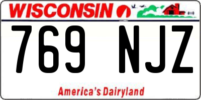 WI license plate 769NJZ