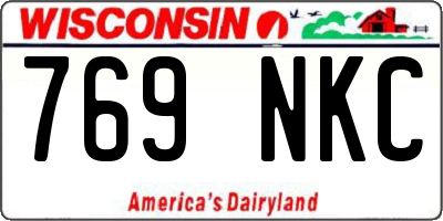 WI license plate 769NKC
