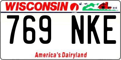 WI license plate 769NKE