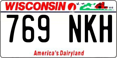 WI license plate 769NKH